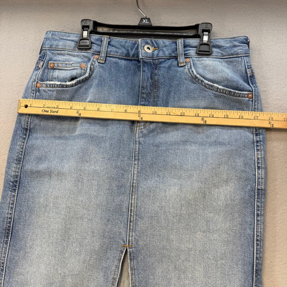 Pilcro and The Letterpress by Anthropologie Denim Skirt Women's 8 Blue Knee - Picture 7 of 10